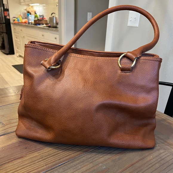 Liz Claiborne Women’s Cognac Multi-divider/Pockets XL Handbag Tote and Wallet - Picture 11 of 16